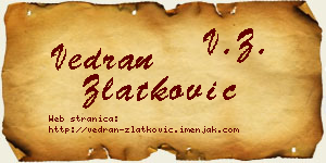 Vedran Zlatković vizit kartica